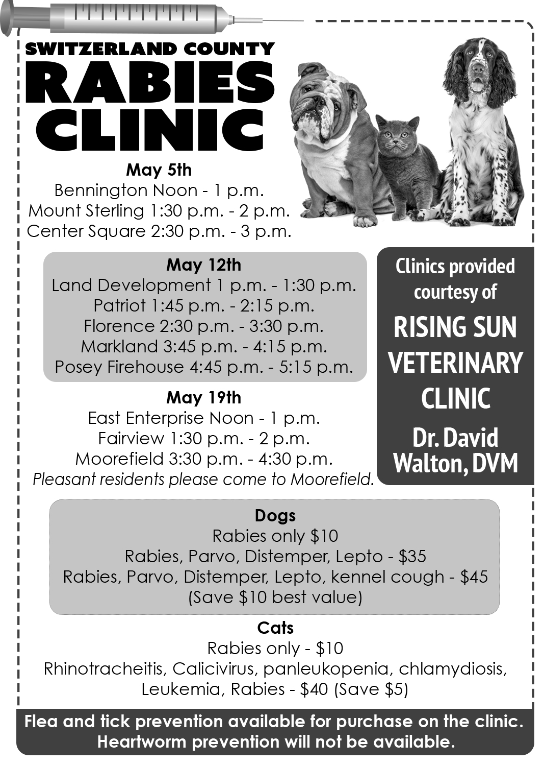 Rabies Clinic - May 5